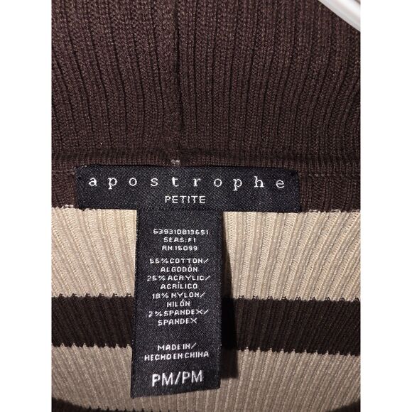 Apostrophe Junior Sweater Dress Size PM Striped Cowl Neck Pre-Owned Like New - Picture 12 of 12